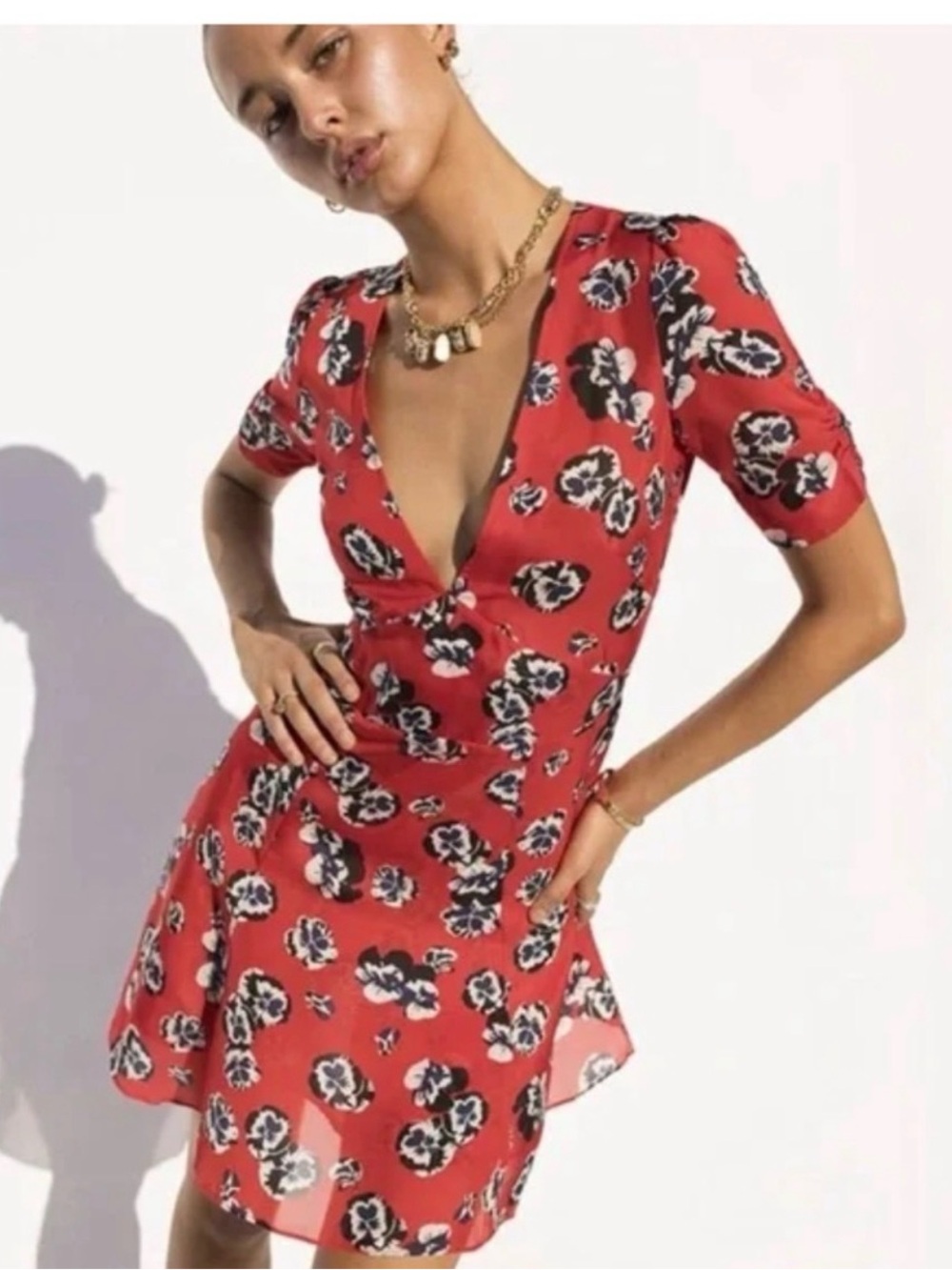 Realisation Par Ozzie Silk Mini Dress - Size L